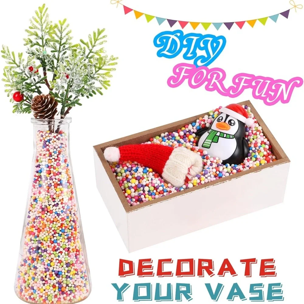 80000 Colorful Foam Balls Beads Polystyrene Filler DIY Slime Craft Vase Decor